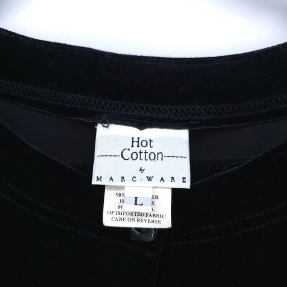 Hot Cotton Vintage Black Velvet Floral Embroidery Gothcore Witchy Button Cardi L - Picture 4 of 14